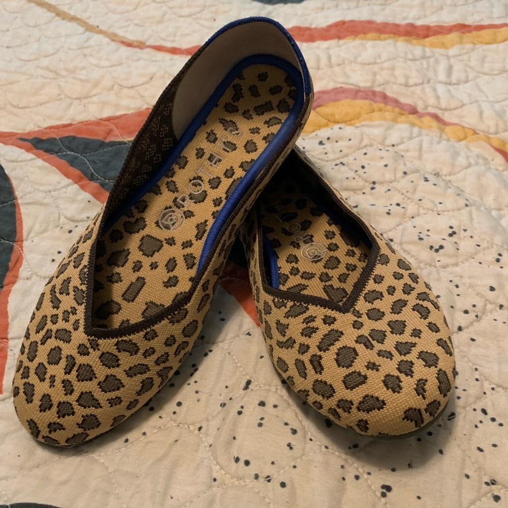 Leopard Print Rothy’s Round Toe Ballet Flats Size 8